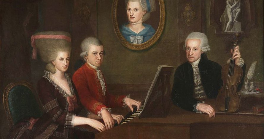 Portrait de la famille Mozart par Johann Nepomuk della Croce, vers 1780/81